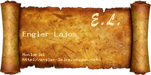 Engler Lajos névjegykártya